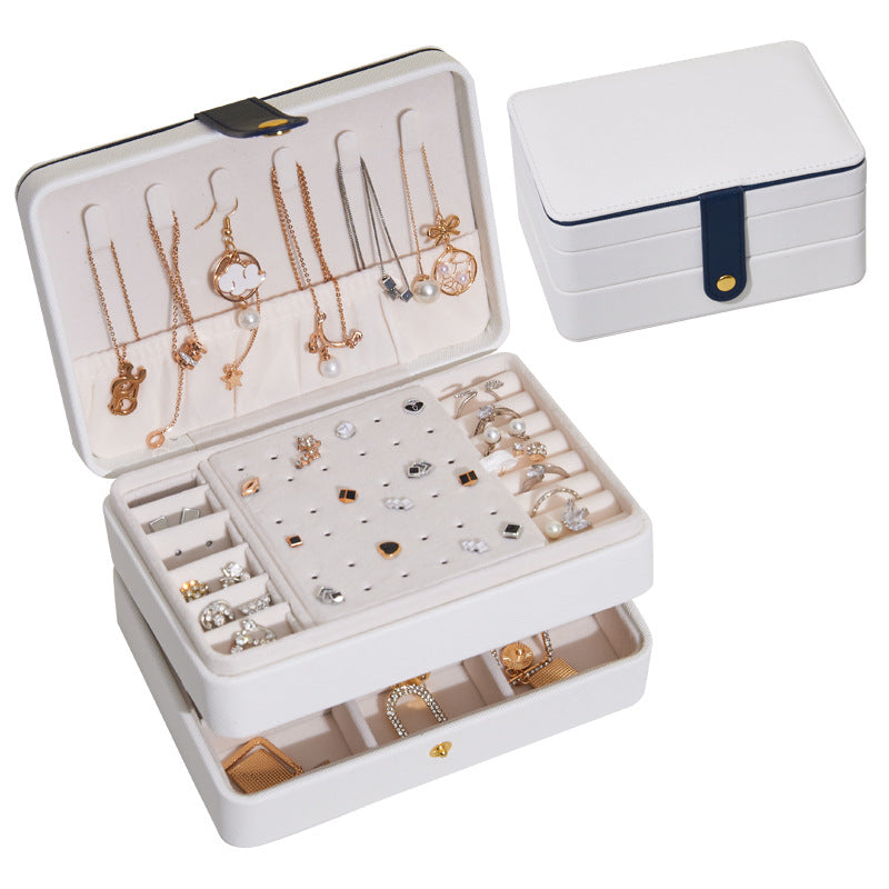 CAJA DE JOYERÍA CREATIVA DE CUERO PU DE MÚLTIPLES CAPAS CAJA DE ALMACENAMIENTO DE JOYERÍA