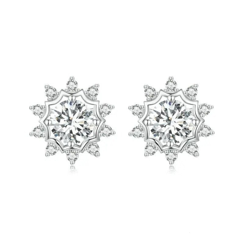 Boucles d'oreilles éblouissantes en diamants de taille idéale créés en laboratoire