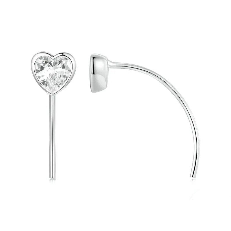 Pendientes de corazón delicados y sencillos para mujer BSE1003