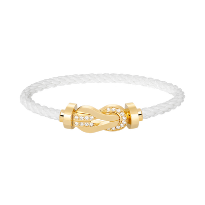 [Bijoux Regalia]CHANCE GRAND BRACELET BOUCLE 8 CHIFFRES DEMI DIAMANT OR