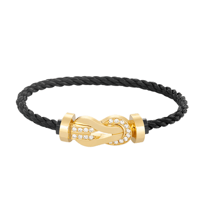 [Bijoux Regalia]CHANCE GRAND BRACELET BOUCLE 8 CHIFFRES DEMI DIAMANT OR