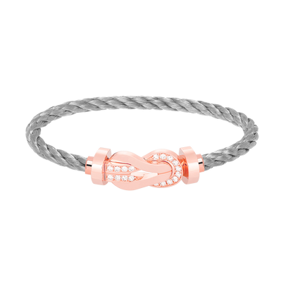 [Bijoux Regalia] CHANCE GRAND BRACELET BOUCLE 8 CHIFFRES DEMI DIAMANT OR ROSE