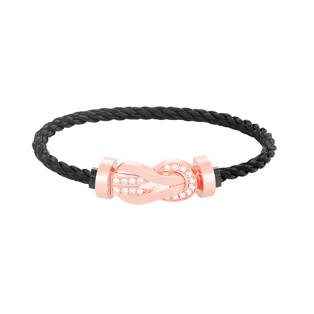 [Bijoux Regalia] CHANCE GRAND BRACELET BOUCLE 8 CHIFFRES DEMI DIAMANT OR ROSE