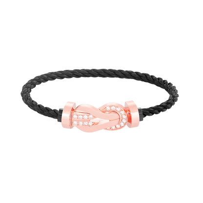 [Bijoux Regalia] CHANCE GRAND BRACELET BOUCLE 8 CHIFFRES DEMI DIAMANT OR ROSE