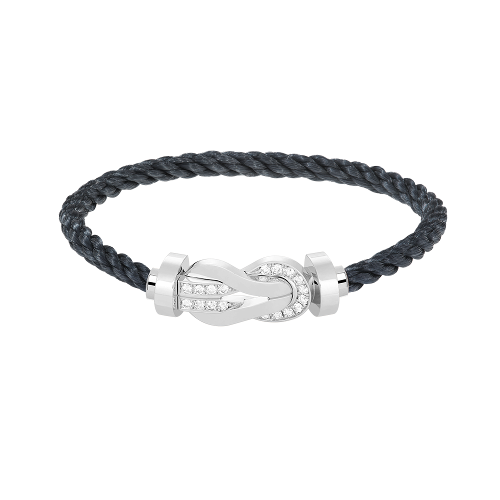 [Joyas Regalia] PULSERA GRANDE DE PLATA CON HEBILLA DE 8 FIGURAS Y MEDIO DIAMANTES