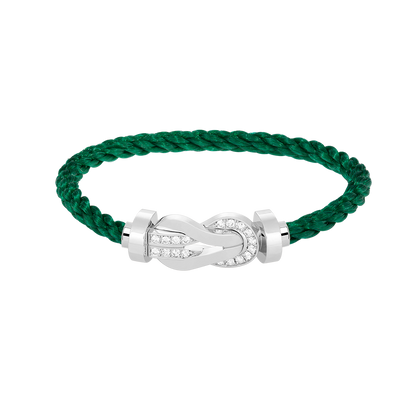[Joyas Regalia] PULSERA GRANDE DE PLATA CON HEBILLA DE 8 FIGURAS Y MEDIO DIAMANTES