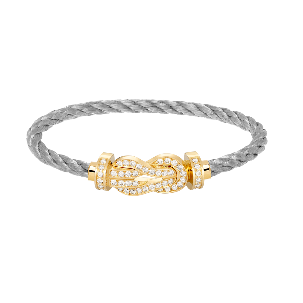 [Joyas Regalia] PULSERA GRANDE DE OCHO FIGURAS CON HEBILLA Y DIAMANTES EN ORO