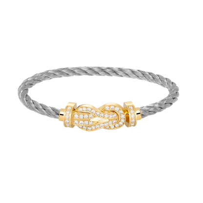 [Joyas Regalia] PULSERA GRANDE DE OCHO FIGURAS CON HEBILLA Y DIAMANTES EN ORO