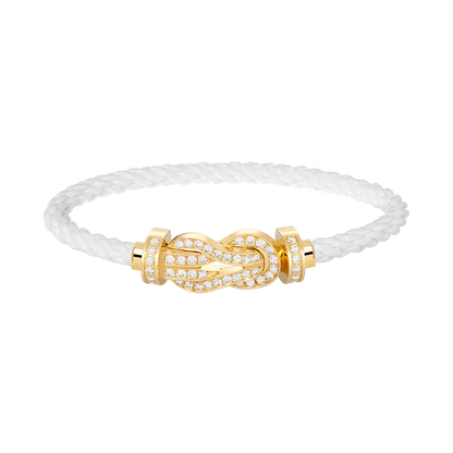 [Joyas Regalia] PULSERA GRANDE DE OCHO FIGURAS CON HEBILLA Y DIAMANTES EN ORO