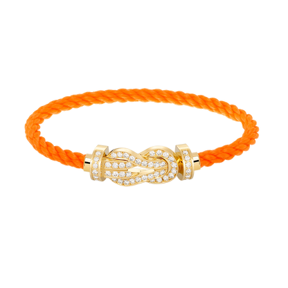 [Joyas Regalia] PULSERA GRANDE DE OCHO FIGURAS CON HEBILLA Y DIAMANTES EN ORO