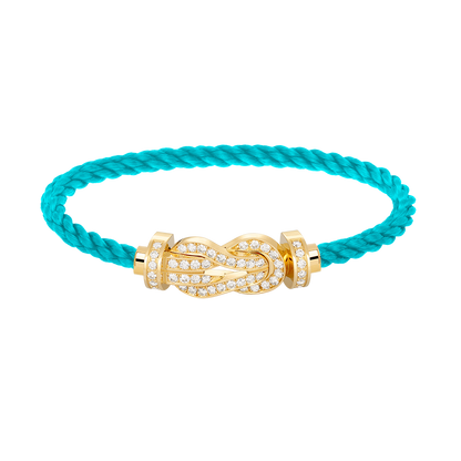 [Joyas Regalia] PULSERA GRANDE DE OCHO FIGURAS CON HEBILLA Y DIAMANTES EN ORO