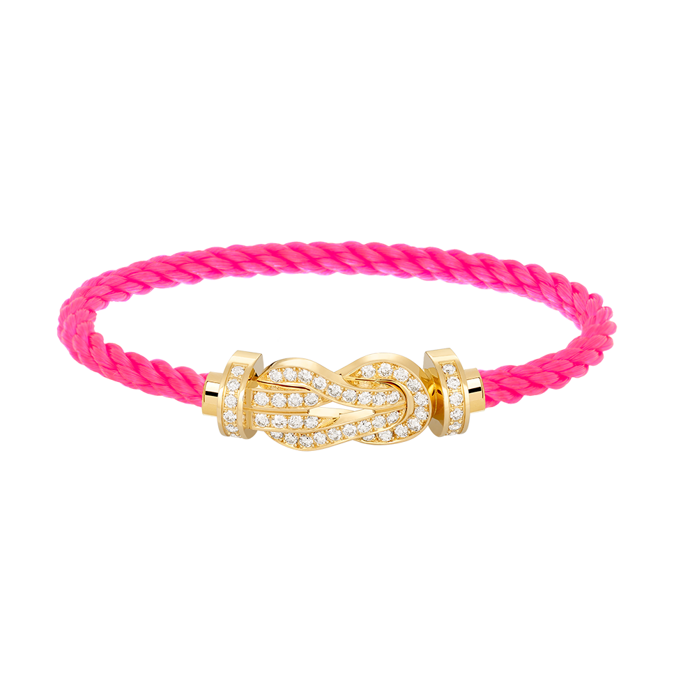 [Joyas Regalia] PULSERA GRANDE DE OCHO FIGURAS CON HEBILLA Y DIAMANTES EN ORO