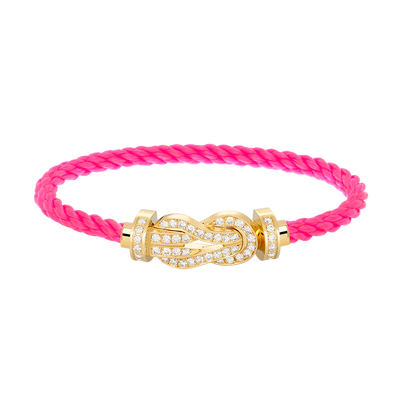 [Joyas Regalia] PULSERA GRANDE DE OCHO FIGURAS CON HEBILLA Y DIAMANTES EN ORO
