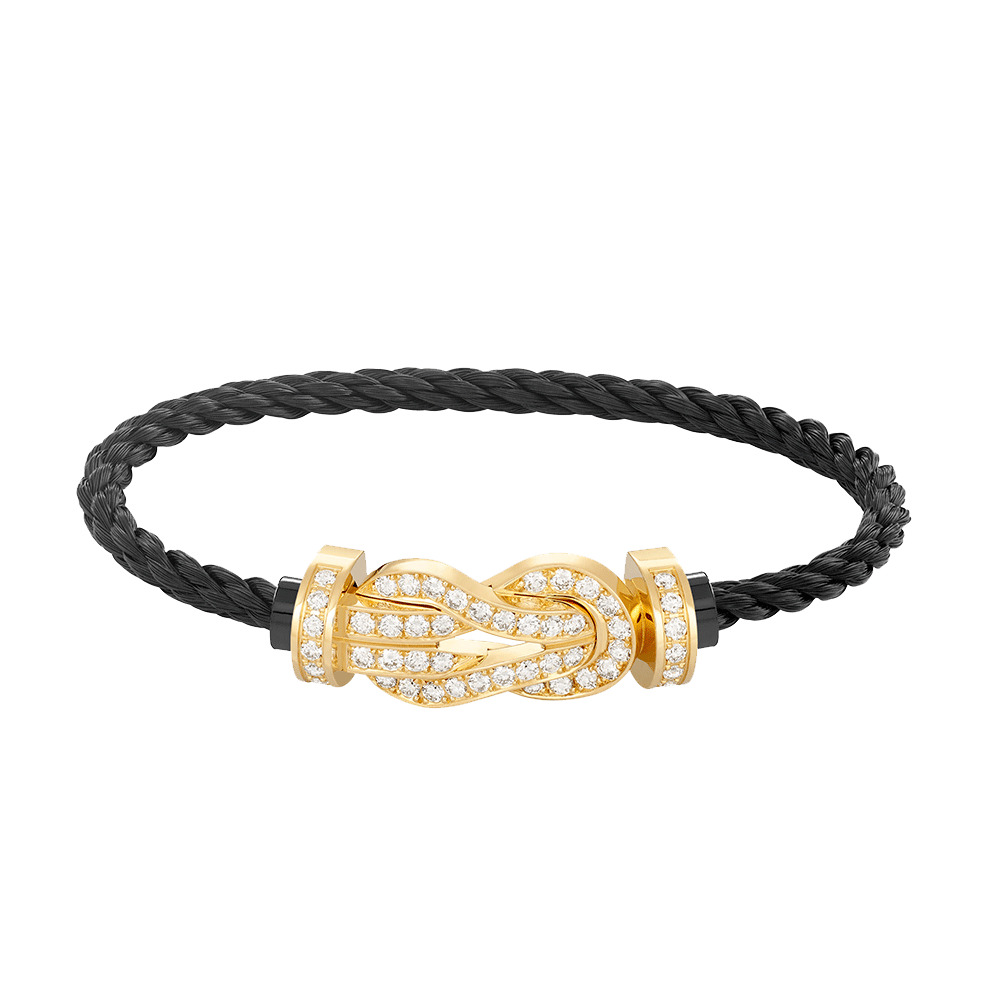 [Joyas Regalia] PULSERA GRANDE DE OCHO FIGURAS CON HEBILLA Y DIAMANTES EN ORO