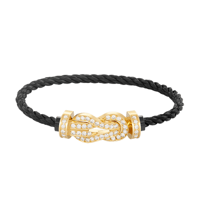 [Joyas Regalia] PULSERA GRANDE DE OCHO FIGURAS CON HEBILLA Y DIAMANTES EN ORO