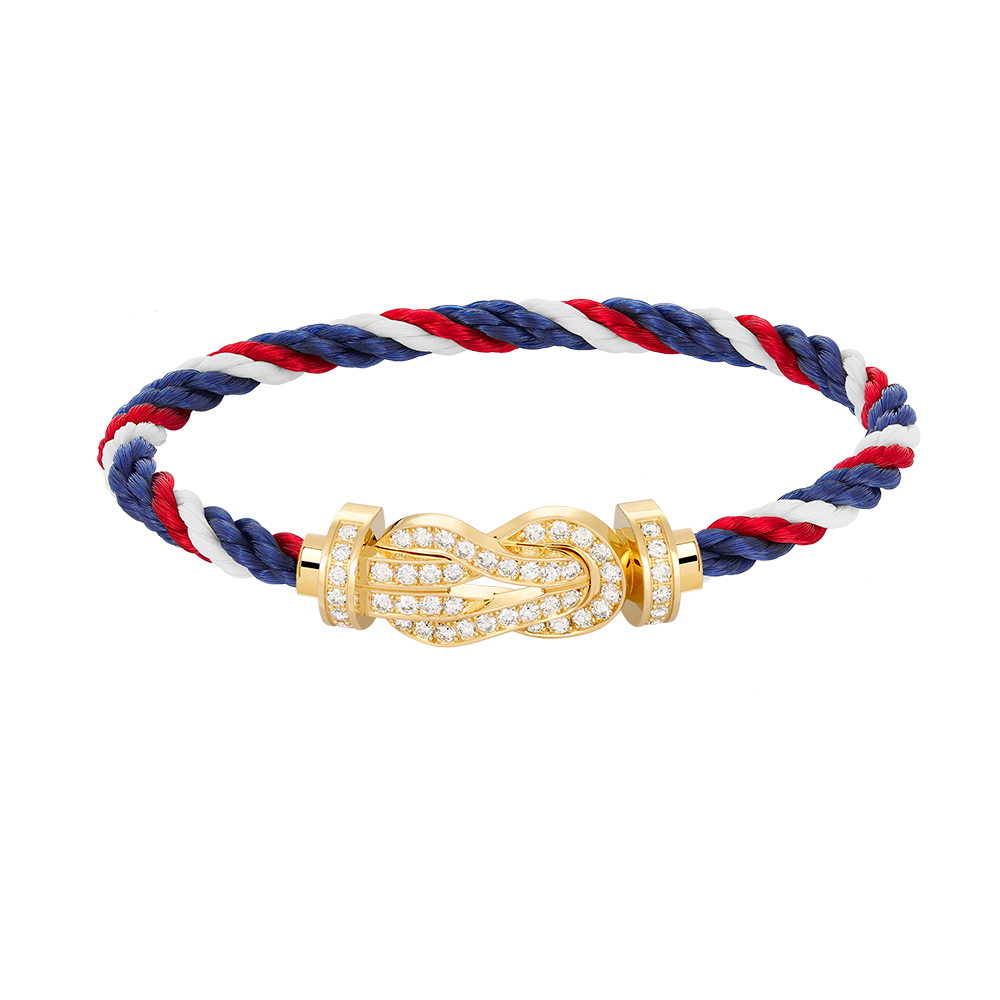 [Joyas Regalia] PULSERA GRANDE DE OCHO FIGURAS CON HEBILLA Y DIAMANTES EN ORO