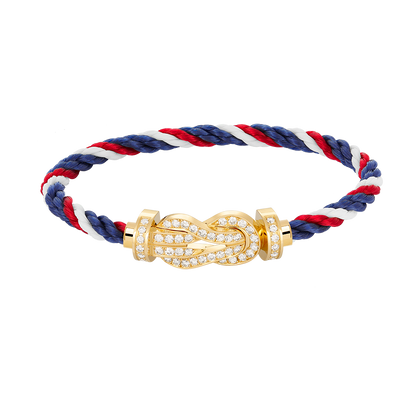 [Joyas Regalia] PULSERA GRANDE DE OCHO FIGURAS CON HEBILLA Y DIAMANTES EN ORO