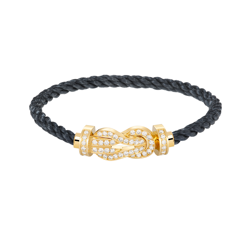 [Joyas Regalia] PULSERA GRANDE DE OCHO FIGURAS CON HEBILLA Y DIAMANTES EN ORO