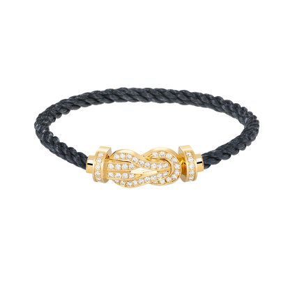 [Joyas Regalia] PULSERA GRANDE DE OCHO FIGURAS CON HEBILLA Y DIAMANTES EN ORO