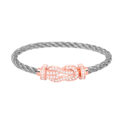 [Regalia jewelry]CHANCE LARGE 8 FIGURE BUCKLE FULL DIAMOND BRACELET ROSE GOLD