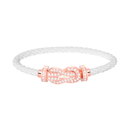[Regalia jewelry]CHANCE LARGE 8 FIGURE BUCKLE FULL DIAMOND BRACELET ROSE GOLD