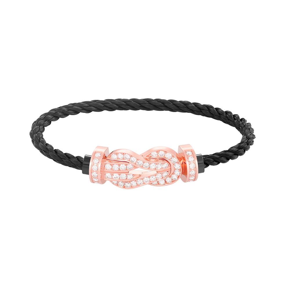 [Regalia jewelry]CHANCE LARGE 8 FIGURE BUCKLE FULL DIAMOND BRACELET ROSE GOLD