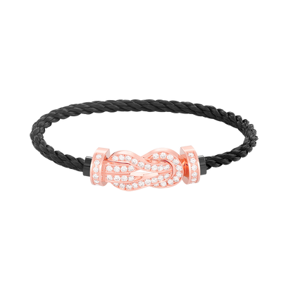 [Regalia jewelry]CHANCE LARGE 8 FIGURE BUCKLE FULL DIAMOND BRACELET ROSE GOLD