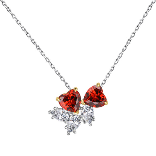 [Joyas Regalia]Delicado collar de corazón rojo