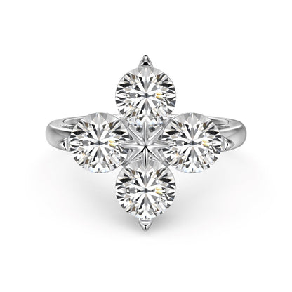[Joyas Regalia] Anillo de trébol de cuatro hojas y estrella de ocho puntas