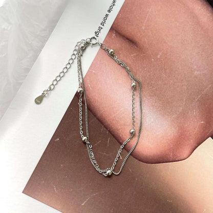 [Joyas Regalia]Pulsera delicada de cuentas de doble capa