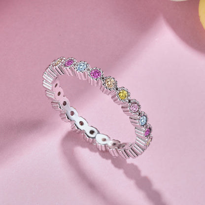 [Joyas Regalia] Anillo diario único de corte redondo brillante