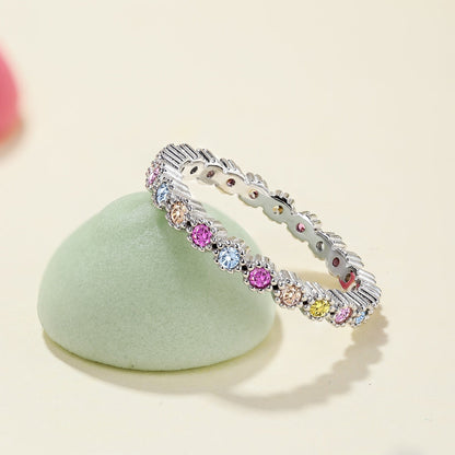 [Joyas Regalia] Anillo diario único de corte redondo brillante