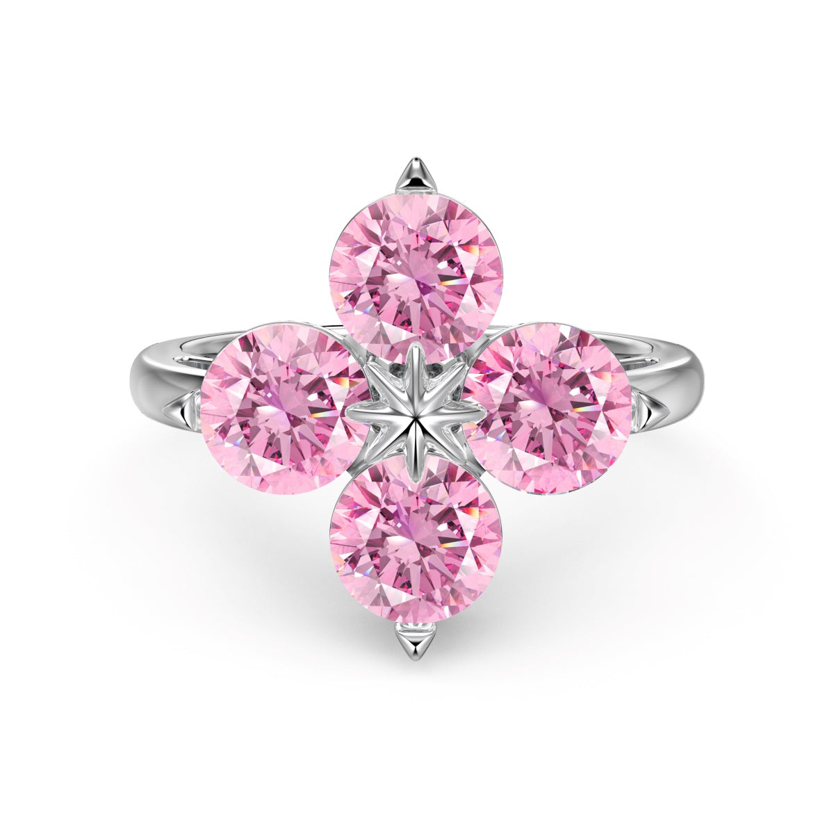[Joyas Regalia] Anillo de trébol de cuatro hojas y estrella de ocho puntas