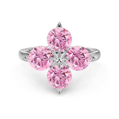 [Joyas Regalia] Anillo de trébol de cuatro hojas y estrella de ocho puntas
