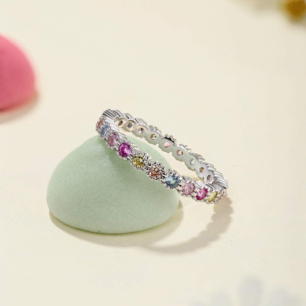 [Bijoux Regalia] Bague de fête ronde colorée exquise