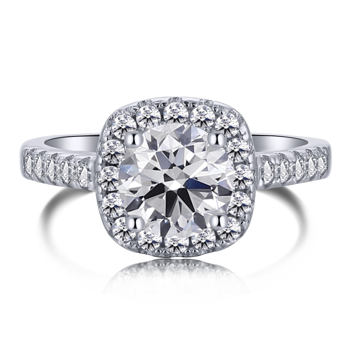 [Joyas Regalia] Anillo de bodas de corte redondo resplandeciente y deslumbrante