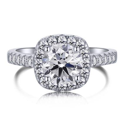 [Joyas Regalia] Anillo de bodas de corte redondo resplandeciente y deslumbrante