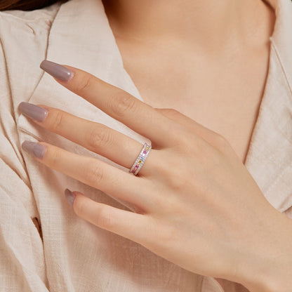 [Bijoux Regalia] Bague quotidienne délicate et colorée à coupe ronde