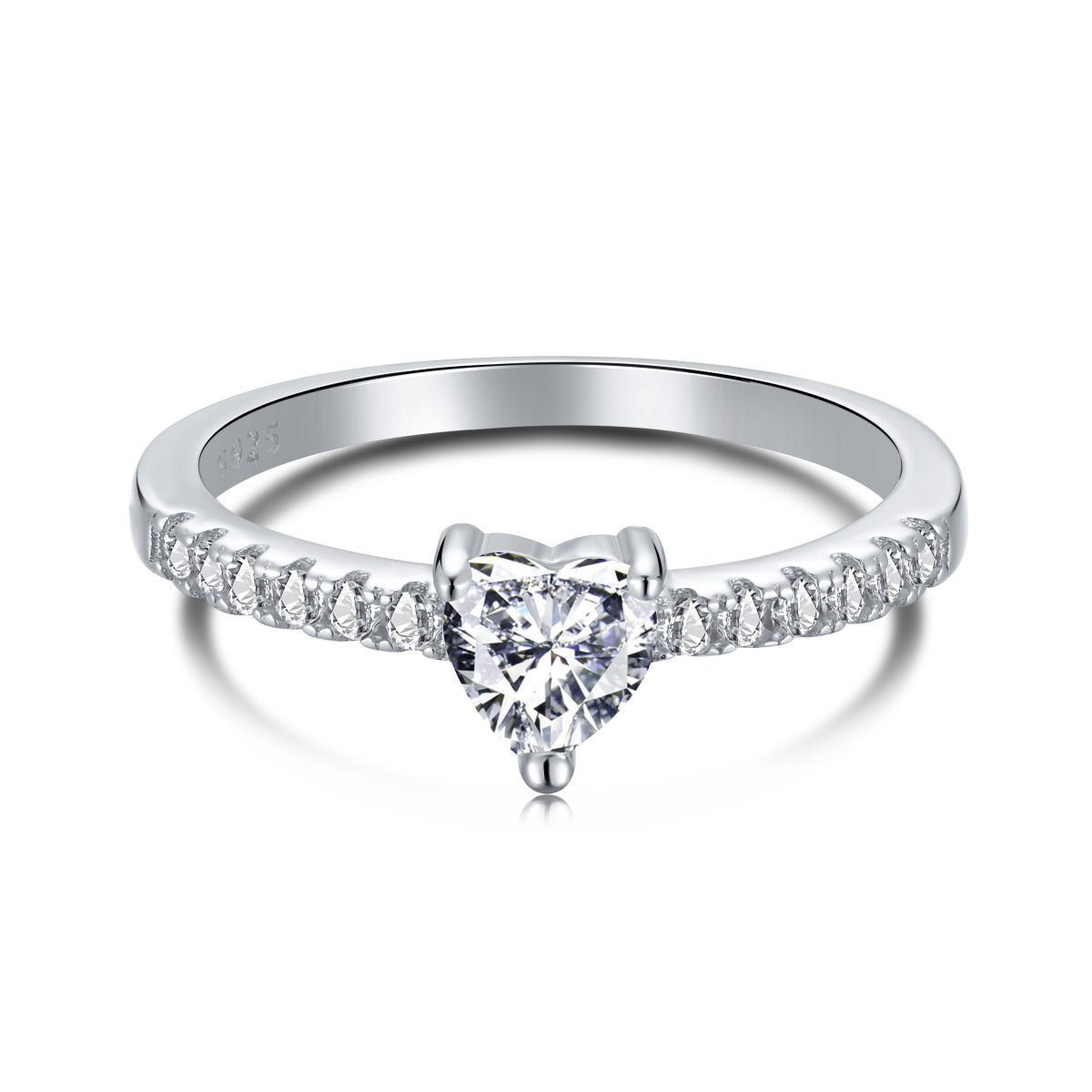 [Joyas Regalia] Anillo de eternidad con forma de corazón de 0,5 quilates