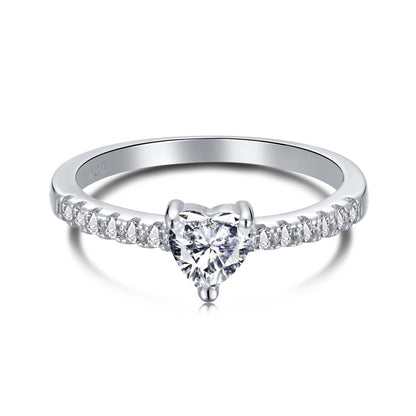 [Joyas Regalia] Anillo de eternidad con forma de corazón de 0,5 quilates