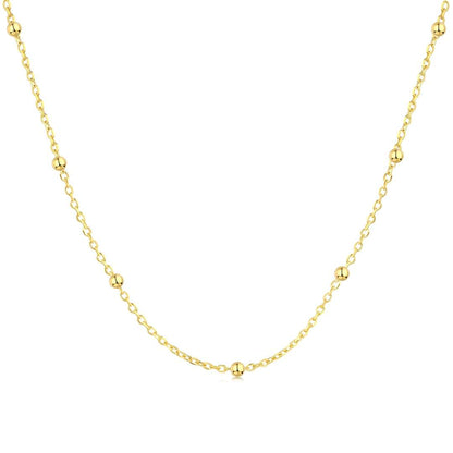 [Joyas Regalia] Collar sencillo con cadena de clavícula y cuentas pequeñas