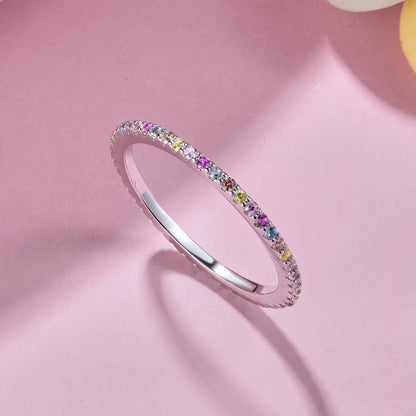[Bijoux Regalia] Bague de tennis ronde colorée et ornée
