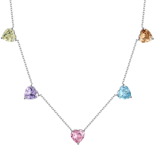[Joyas Regalia] Collar brillante y colorido con corte de corazón