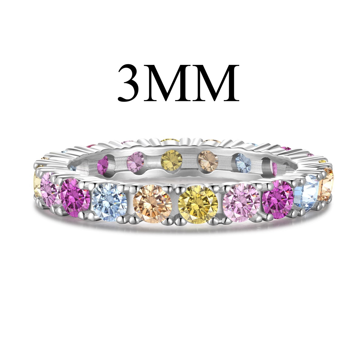 [Joyas Regalia] Anillo de tenis de corte redondo deslumbrante y brillante