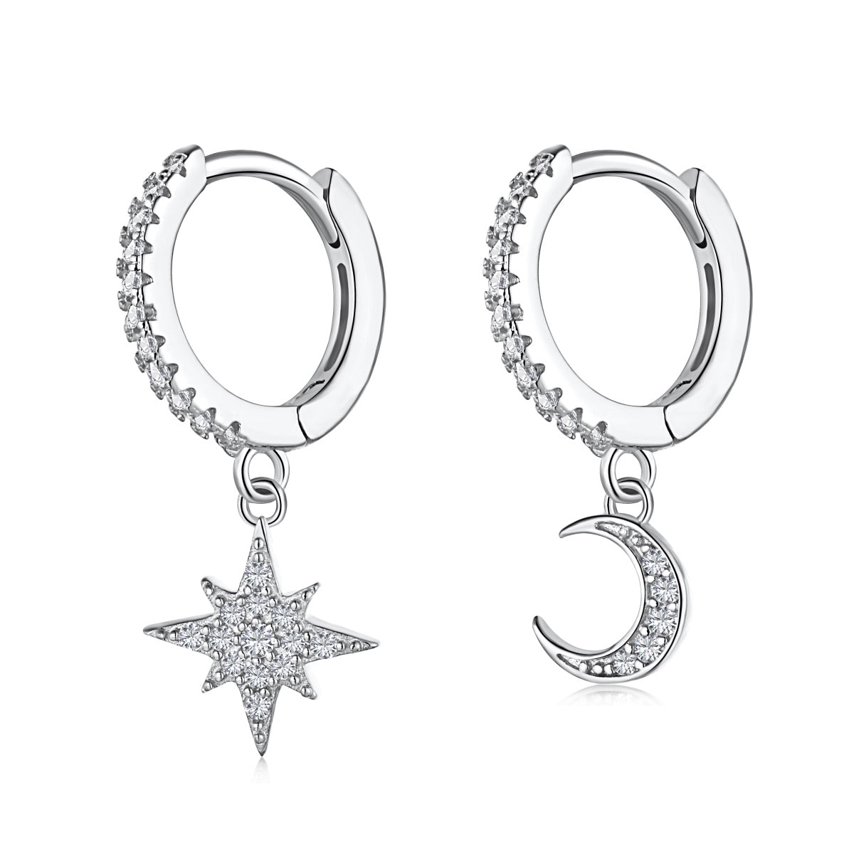 [Bijoux Regalia] Boucles d'oreilles asymétriques étoile et lune