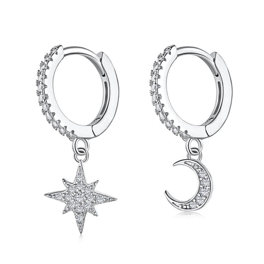 [Bijoux Regalia] Boucles d'oreilles asymétriques étoile et lune