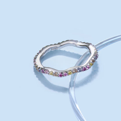 [Joyas Regalia] Anillo de fiesta de corte redondo, delicado y colorido
