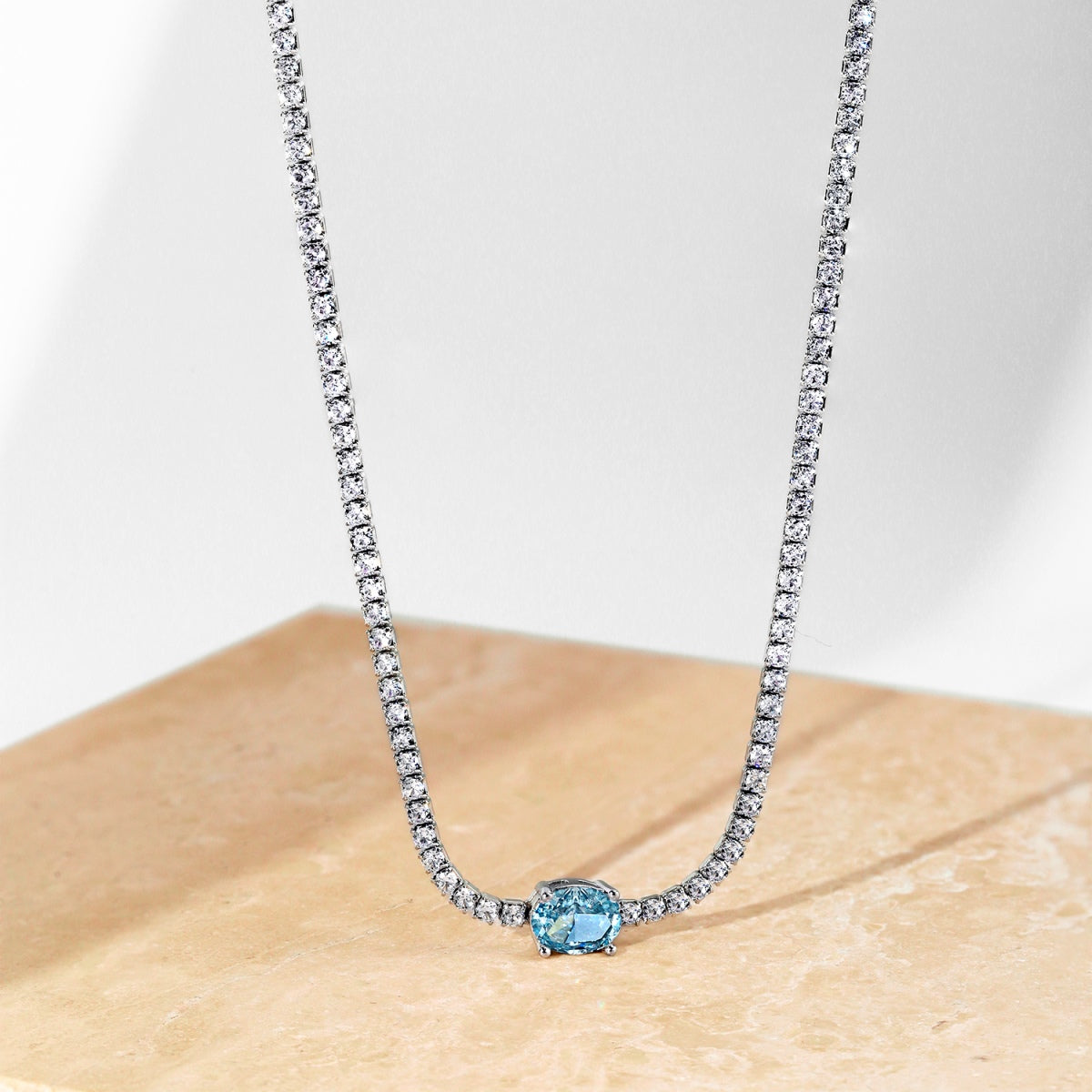 [Joyas Regalia] Collar de corte ovalado brillante de 1,0 quilates