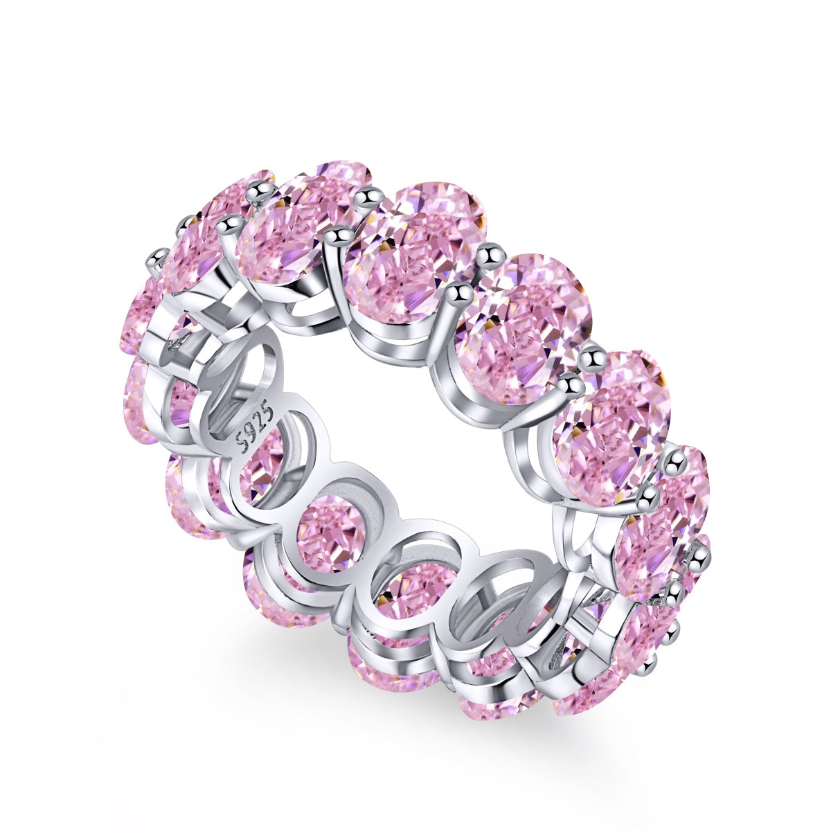 [Bijoux Regalia] Bague tennis allongée délicate taille coussin