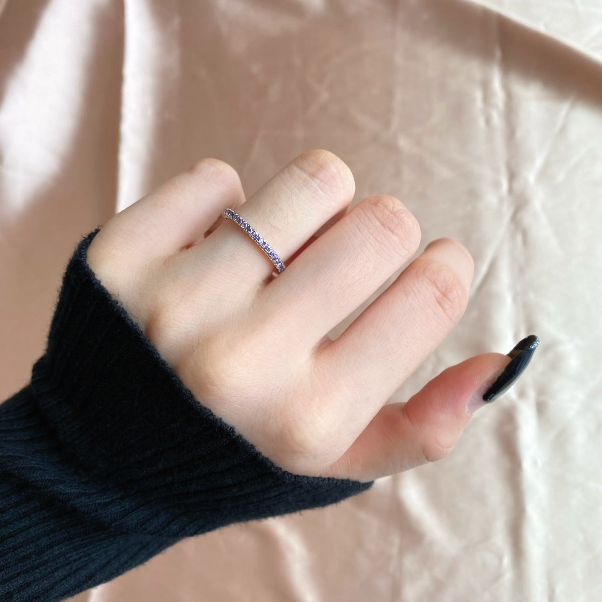 [Joyas Regalia] Anillo diario delicado y brillante de corte redondo